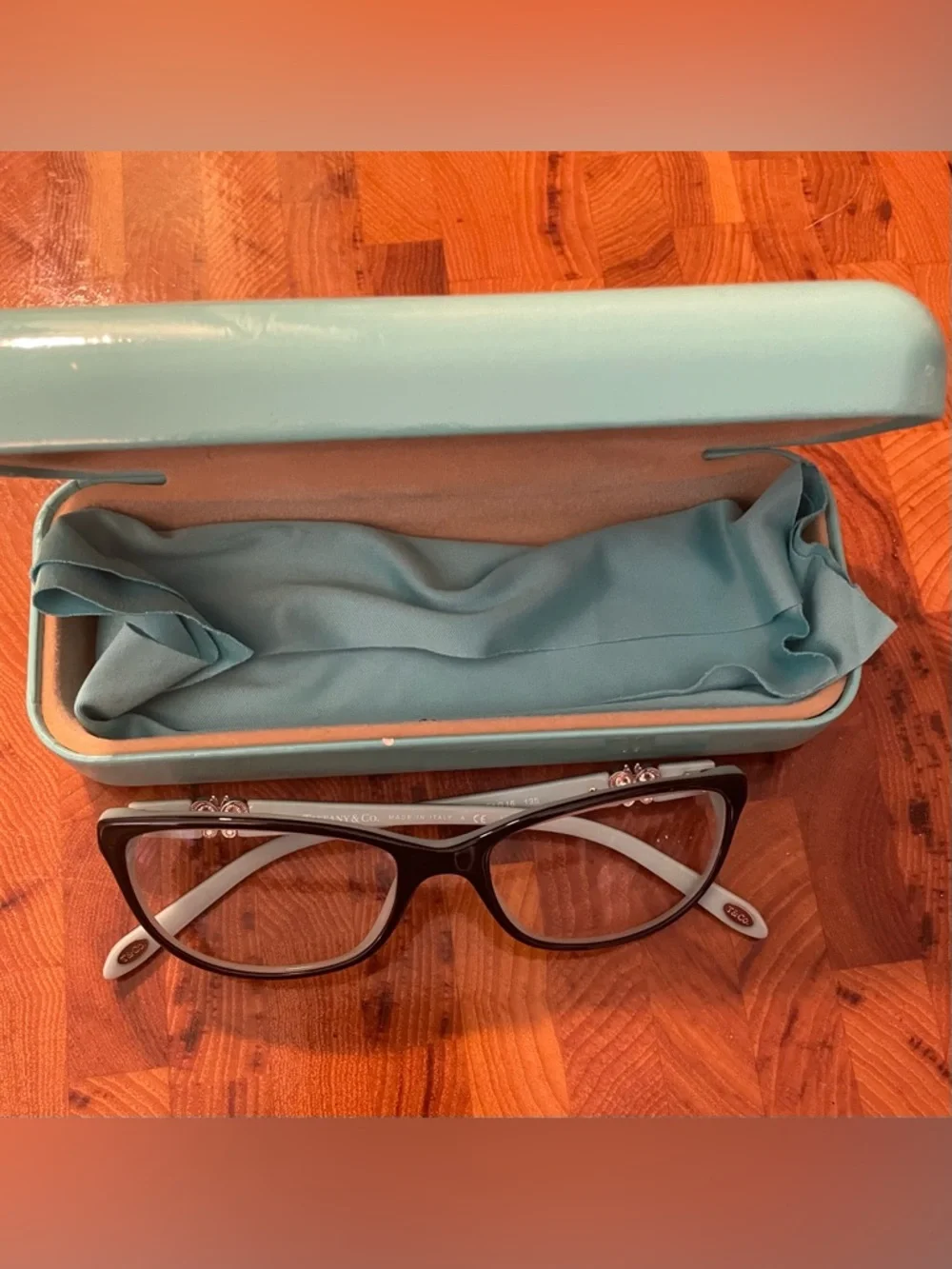 Tiffany & Co. Women's Eyeglass Frames. Black & Blue. Butterfly Accents. TF2051B - Picture 2 of 13